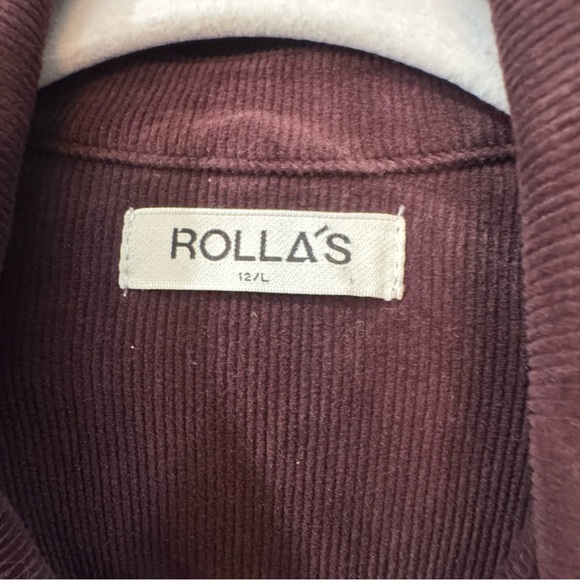 Rolla’s Corduroy Jumpsuit Burgundy 70s Retro Wide Leg Utility Boho Chic - Picture 9 of 12